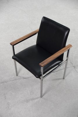 Mid-Century Scandinavian Black Leather Armchair by Sigvard Bernadotte for France & Søn, 1960s, Set of 2-ZAA-1268387