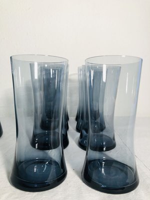 Mid-Century Scandinavian Blue Glass Juice Set, 1960s, Set of 9-RZY-715058