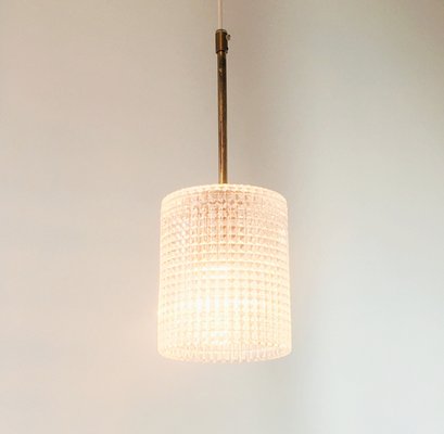 Mid-Century Scandinavian Brass & Crystal Glass Ceiling Lamp/Pendant attributed to Carl Fagerlund for Orrefors, Sweden, 1960s-BMM-2024552