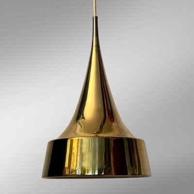 Mid-Century Scandinavian Brass Pendant Lamp by Eje Ahlgren for Bergboms, 1960s-LIV-2028282