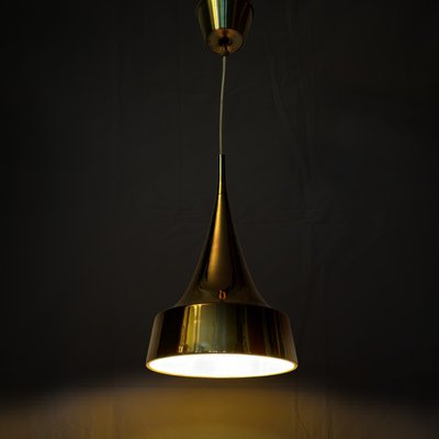 Mid-Century Scandinavian Brass Pendant Lamp by Eje Ahlgren for Bergboms, 1960s-LIV-2028282