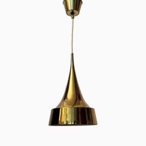 Mid-Century Scandinavian Brass Pendant Lamp by Eje Ahlgren for Bergboms, 1960s-LIV-2028282