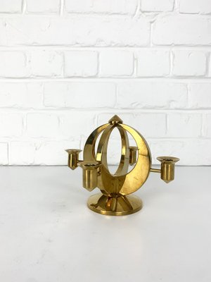 Mid-Century Scandinavian Candelabra in Brass by Arthur Pe, Kolbäck, Sweden-ZM-1749206