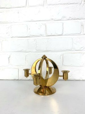 Mid-Century Scandinavian Candelabra in Brass by Arthur Pe, Kolbäck, Sweden-ZM-1749206