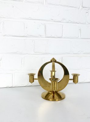 Mid-Century Scandinavian Candelabra in Brass by Arthur Pe, Kolbäck, Sweden-ZM-1749206