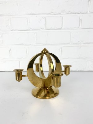 Mid-Century Scandinavian Candelabra in Brass by Arthur Pe, Kolbäck, Sweden-ZM-1749206