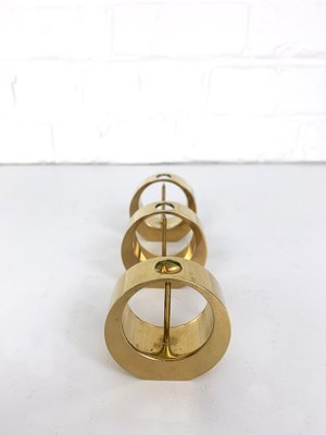 Mid-Century Scandinavian Candleholders in Brass by Arthur Pe, Kolbäck, Sweden, 1950s, Set of 3-ZM-1749209