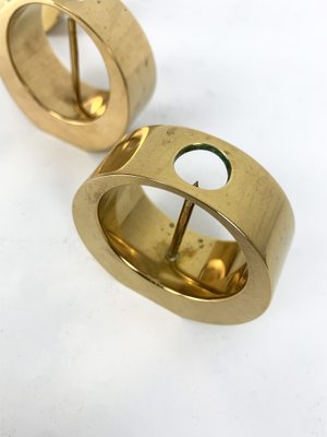 Mid-Century Scandinavian Candleholders in Brass by Arthur Pe, Kolbäck, Sweden, 1950s, Set of 3-ZM-1749209