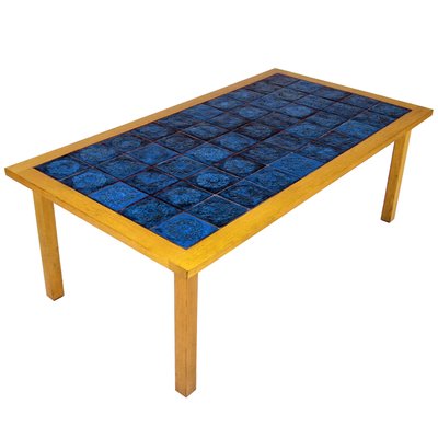 Mid-Century Scandinavian Ceramic and Teak Coffee Table from Gabrielle Citron-Tengborg, 1960s-YGE-583404