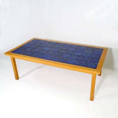 Mid-Century Scandinavian Ceramic and Teak Coffee Table from Gabrielle Citron-Tengborg, 1960s-YGE-583404