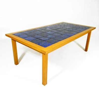 Mid-Century Scandinavian Ceramic and Teak Coffee Table from Gabrielle Citron-Tengborg, 1960s-YGE-583404