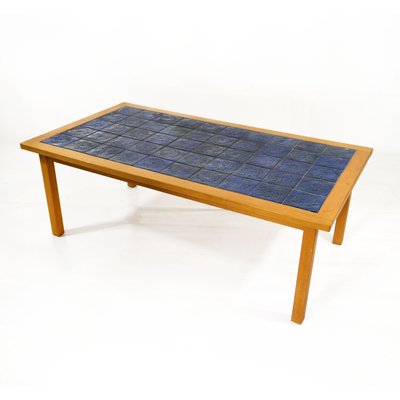 Mid-Century Scandinavian Ceramic and Teak Coffee Table from Gabrielle Citron-Tengborg, 1960s-YGE-583404