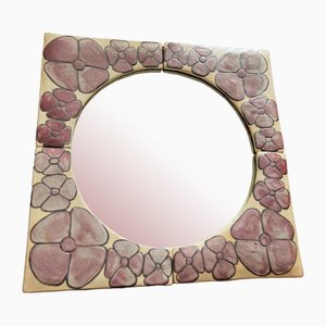 Mid-Century Scandinavian Ceramic Wall Mirror, 1950s-WK-2032286