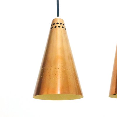 Mid-Century Scandinavian Copper & Teak Pendant by Hans-Agne Jakobsson for Hans-Agne Jakobsson Ab Markaryd, Sweden, 1950s-BMM-1752606