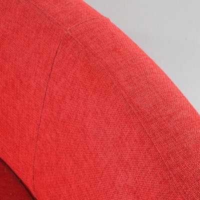 Mid-Century Scandinavian Curved Red Sofa-YWH-1168145