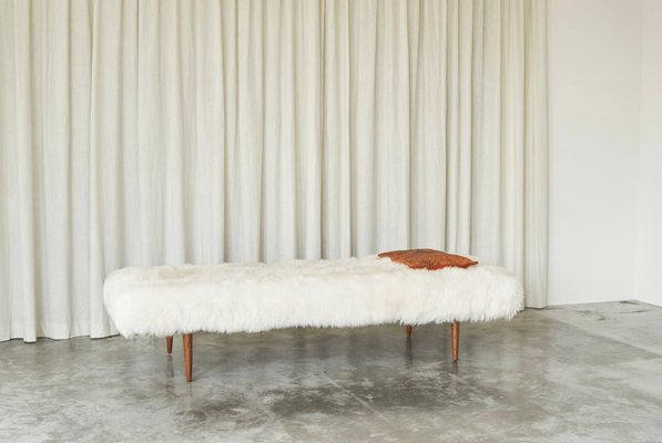 Mid-Century Scandinavian Daybed in Teak and Sheepskin, 1960s-FEW-2024241