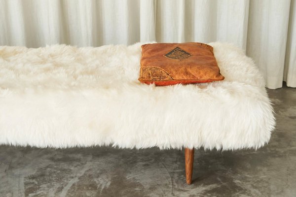 Mid-Century Scandinavian Daybed in Teak and Sheepskin, 1960s-FEW-2024241