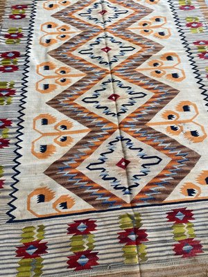 Mid-Century Scandinavian Flat Woven Kilim Rug-YMM-1131891