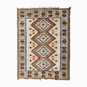 Mid-Century Scandinavian Flat Woven Kilim Rug-YMM-1131891