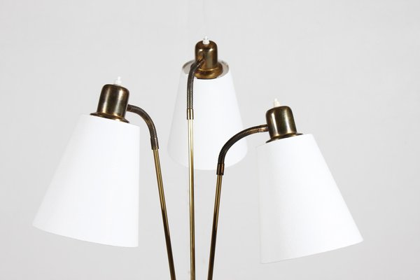 Mid-Century Scandinavian Floor Lamp in Brass and Teak by Josef Frank, 1960s-QQ-1796471