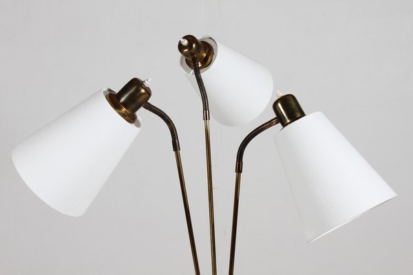 Mid-Century Scandinavian Floor Lamp in Brass and Teak by Josef Frank, 1960s-QQ-1796471