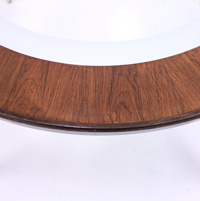 Mid-Century Scandinavian Glass and Rosewood Coffee Table-KQ-577473