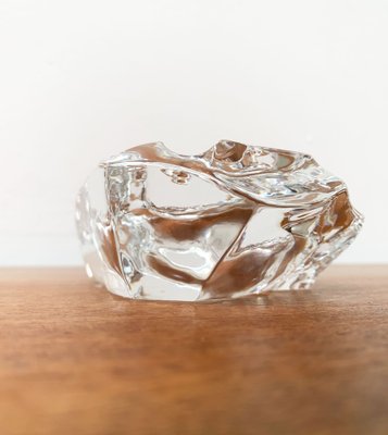 Mid-Century Scandinavian Heavy Ice Glass Table Lighter and Ashtray, 1960s, Set of 2-UAH-1319306