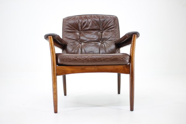 Mid-Century Scandinavian Leather Armchair from G-Möbler, Sweden, 1970s-TZ-785995