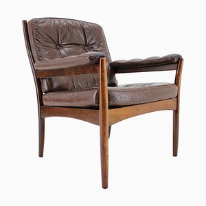 Mid-Century Scandinavian Leather Armchair from G-Möbler, Sweden, 1970s-TZ-785995