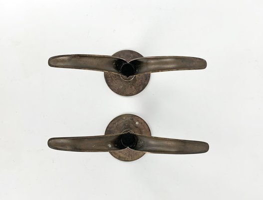 Mid-Century Scandinavian Lily Candleholders in Brass by Ivar Ålenius Björk for Ystad-Metall, Set of 2-ZM-1453713