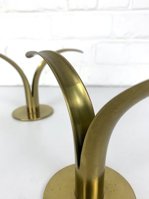 Mid-Century Scandinavian Lily Candleholders in Brass by Ivar Ålenius Björk for Ystad-Metall Sweden, Set of 2-ZM-1738775