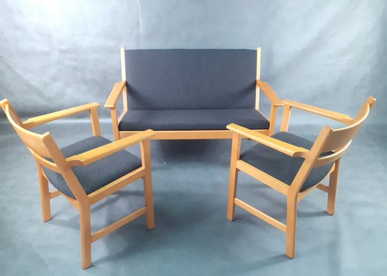 Mid-Century Scandinavian Living Room Set by Hans J. Wegner for Getama, 1960s or 1970s, Set of 3-EYI-965149