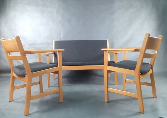 Mid-Century Scandinavian Living Room Set by Hans J. Wegner for Getama, 1960s or 1970s, Set of 3-EYI-965149