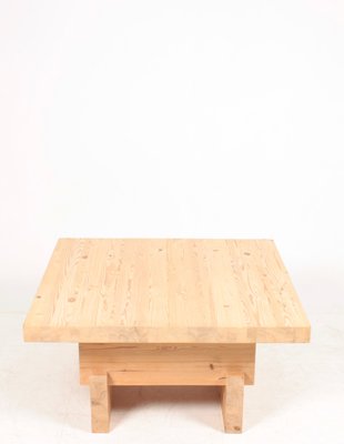 Mid-Century Scandinavian Low Table in Solid Patinated Pine, 1950s-FK-1004702