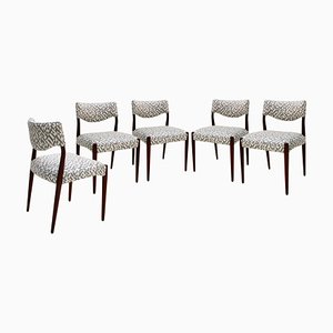 Mid-Century Scandinavian Mahogany Geometric Chairs, Denmark, 1950s, Set of 5-UZ-1003988