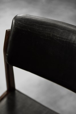 Mid-Century Scandinavian Modern Rosewood & Black Leather Chairs by H.W. Klein for Bramin, 1960s, Set of 3-ZAA-1798084