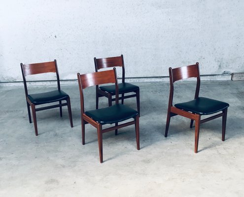 Mid-Century Scandinavian Modern Teak Dining Chairs, Set of 4-RQV-1078217