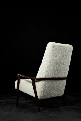 Mid-Century Scandinavian Modern White High Teak Armchair from Bröderna Andersson, 1960s-ZAA-1768382