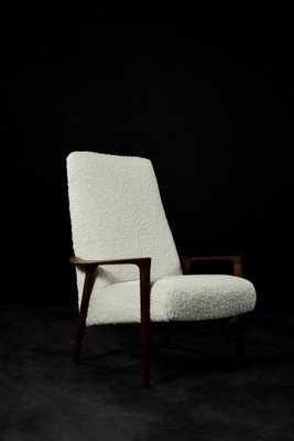 Mid-Century Scandinavian Modern White High Teak Armchair from Bröderna Andersson, 1960s-ZAA-1768382