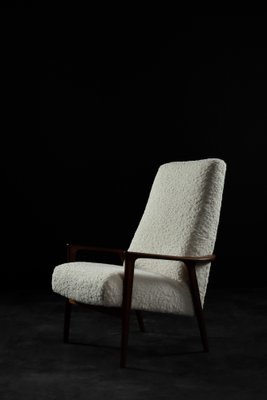 Mid-Century Scandinavian Modern White High Teak Armchair from Bröderna Andersson, 1960s-ZAA-1768382