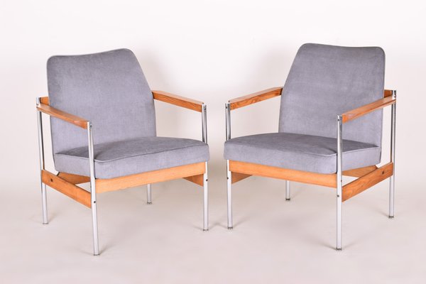 Mid-Century Scandinavian Oak Armchairs, 1970s, Set of 2-WHY-1790708