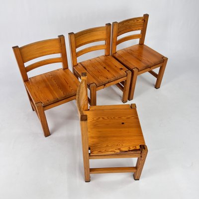 Mid-Century Scandinavian Pine Dining Chairs, 1960s, Set of 4-RMX-1723266