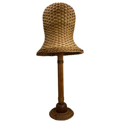 Mid-Century Scandinavian Rattan Wicker Mushroom Floor Lamp, 1960s-BHG-1365944