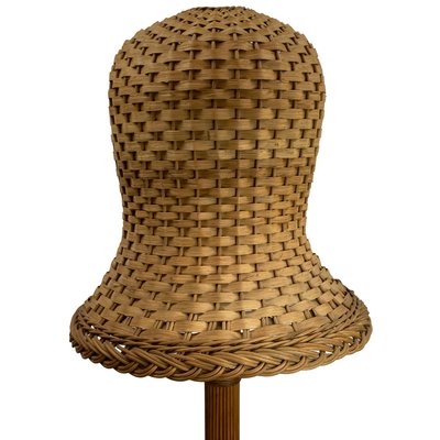 Mid-Century Scandinavian Rattan Wicker Mushroom Floor Lamp, 1960s-BHG-1365944