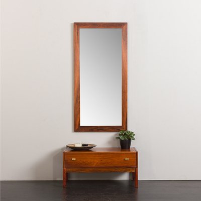 Mid-Century Scandinavian Rosewood Console with Mirror, Denmark, 1960s, Set of 2-UE-1724898