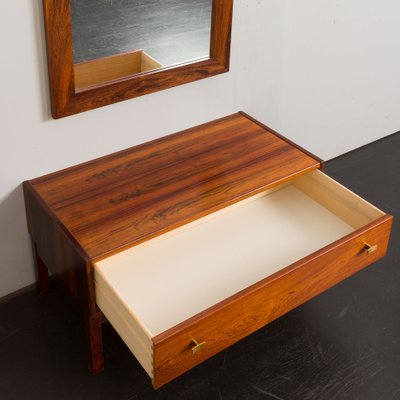 Mid-Century Scandinavian Rosewood Console with Mirror, Denmark, 1960s, Set of 2-UE-1724898