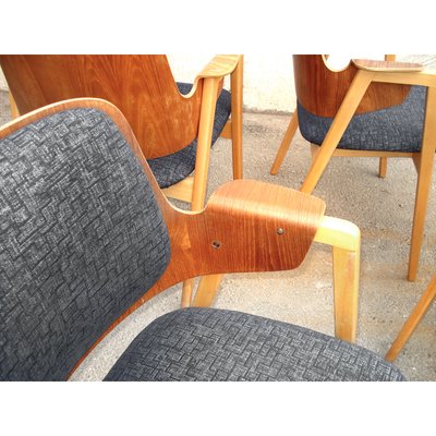 Mid-Century Scandinavian Teak and Beech Armchairs by Elias Barup for Gärsnäs, Set of 4-YGE-580462