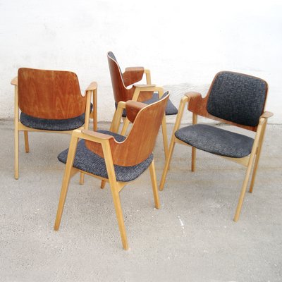 Mid-Century Scandinavian Teak and Beech Armchairs by Elias Barup for Gärsnäs, Set of 4-YGE-580462