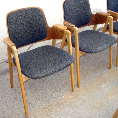 Mid-Century Scandinavian Teak and Beech Armchairs by Elias Barup for Gärsnäs, Set of 4-YGE-580462