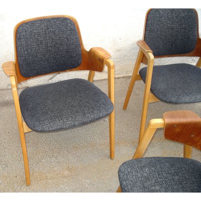 Mid-Century Scandinavian Teak and Beech Armchairs by Elias Barup for Gärsnäs, Set of 4-YGE-580462